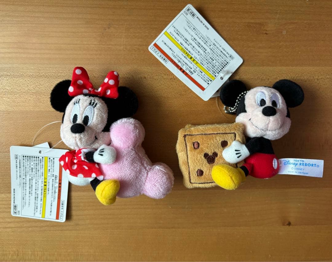 ミニーマウス ミッキーマウス キーチェーン付き ぬいぐるみ キーホルダー