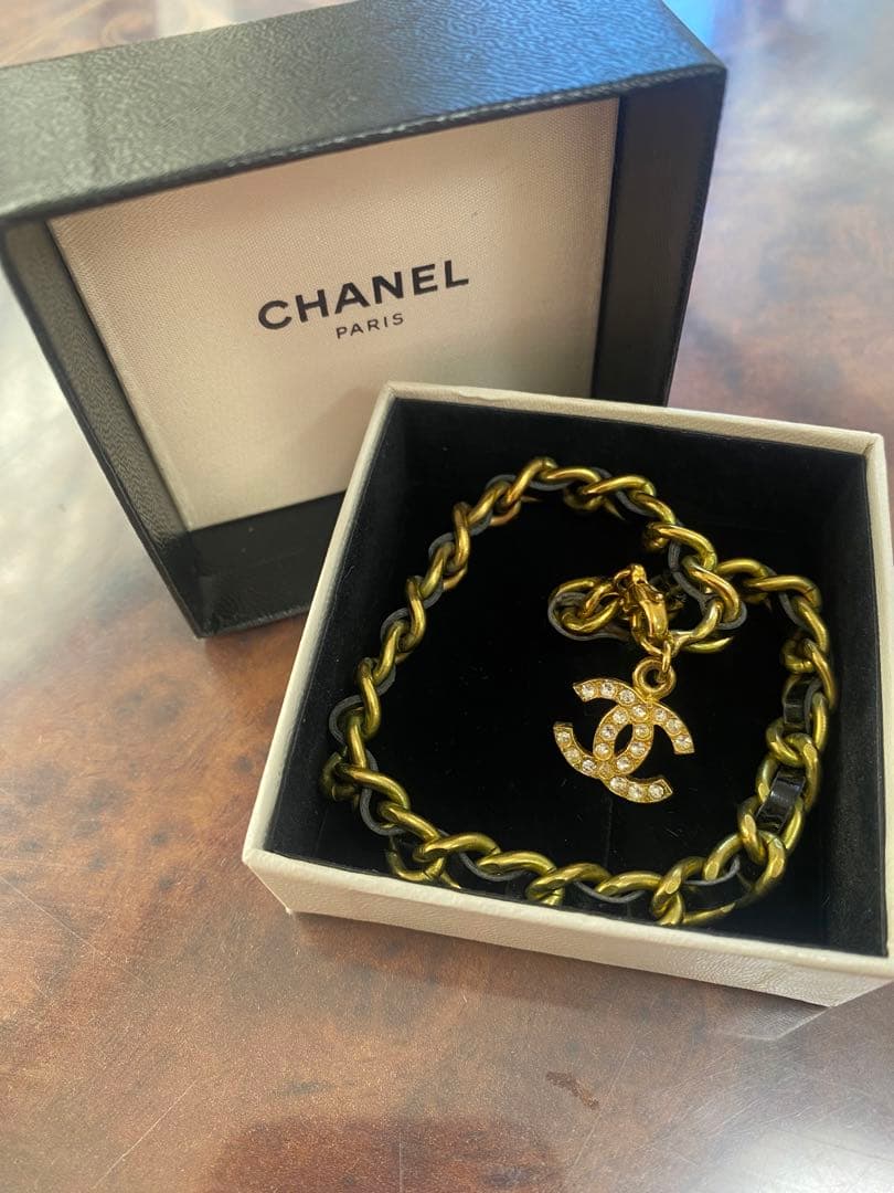 カッペイ 未使用 CHANELシャネル CCダイヤ×チェーン アンクレット