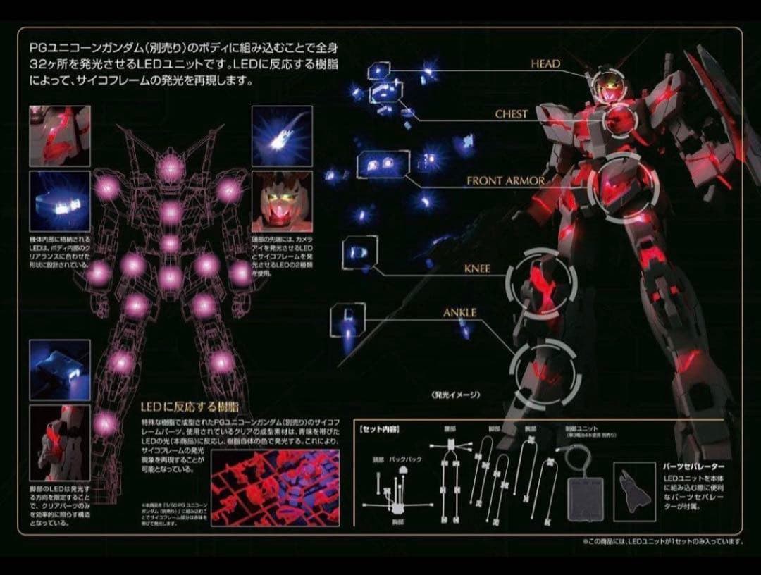 PG ユニコーンガンダム３号機 フェネクス ナラティブVer & LEDユニット