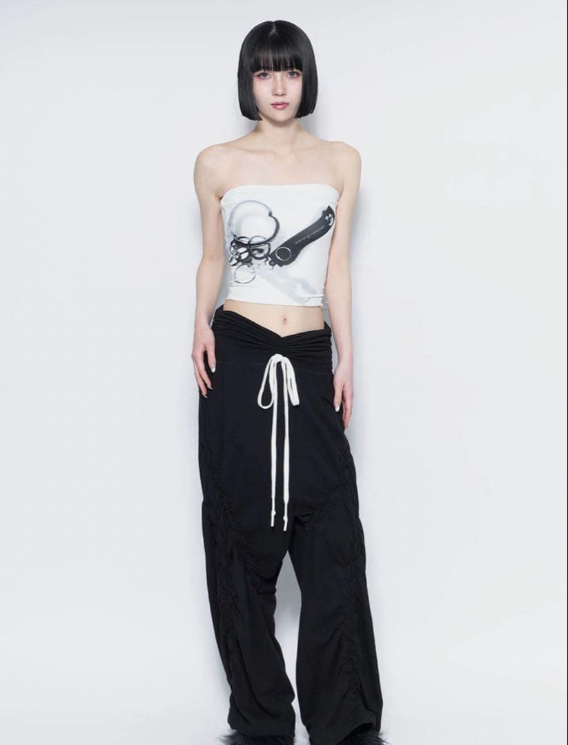 パンツ theredthread S ribbon smocking sweat