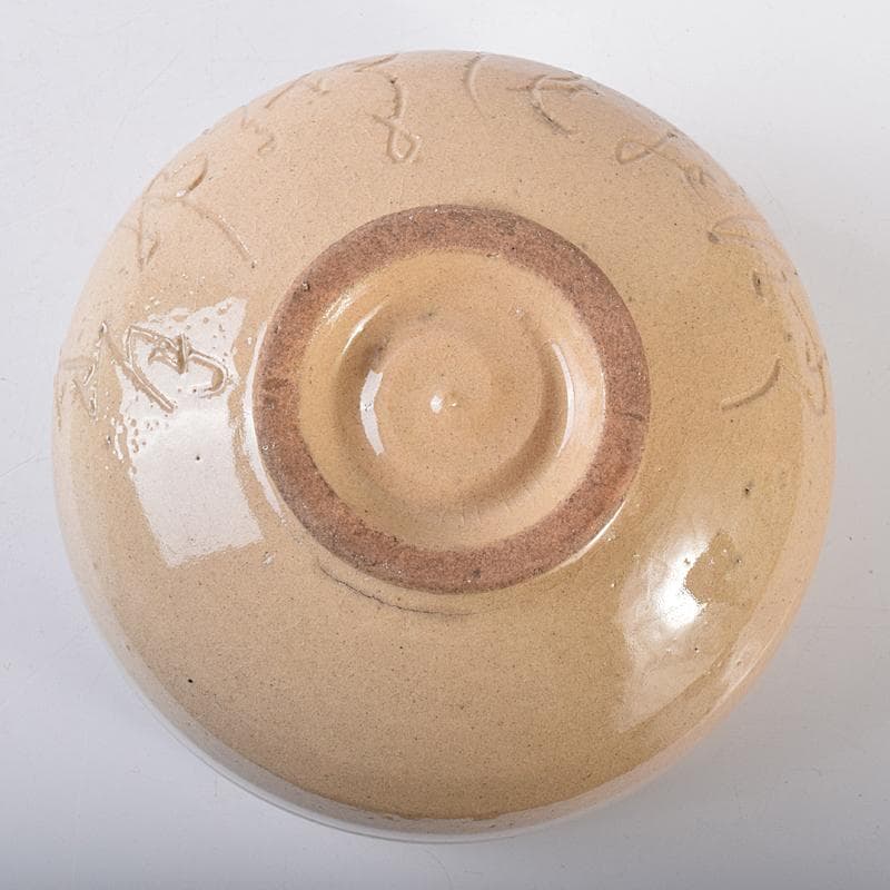 茶道具　蓮月焼　太田垣蓮月作　和歌文　茶碗　袱紗付　富岡鐡齋極め箱　VR7970