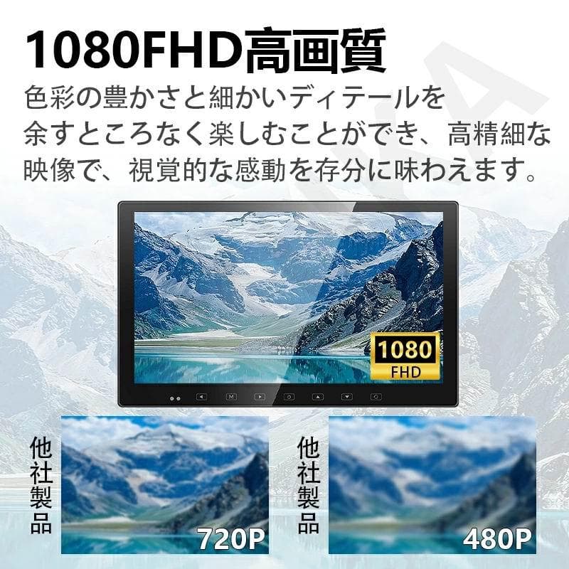 INTENAVI 13.3インチ 1080P リアモニター 車載モニター