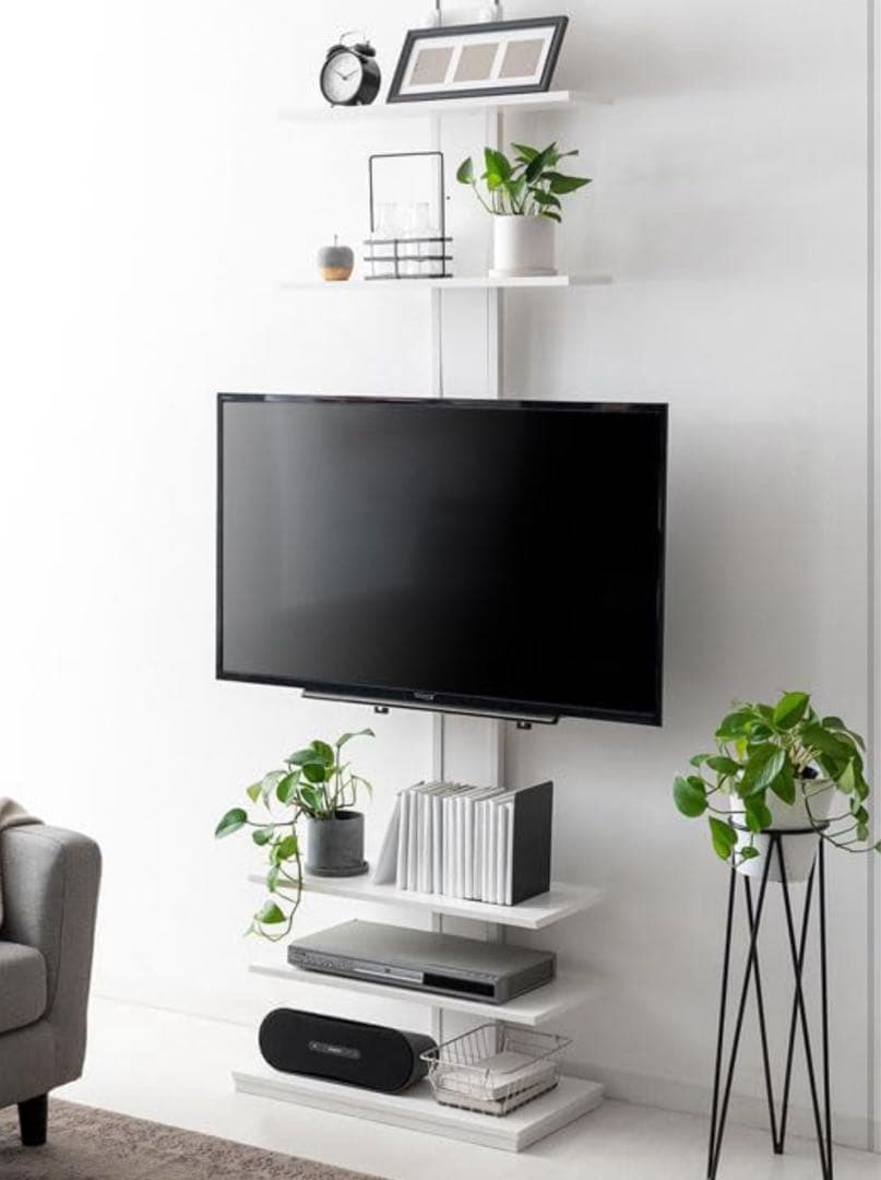 エア・リゾーム テレビ台 テレビスタンド 壁掛け風 壁寄せ おしゃれ ホワイト