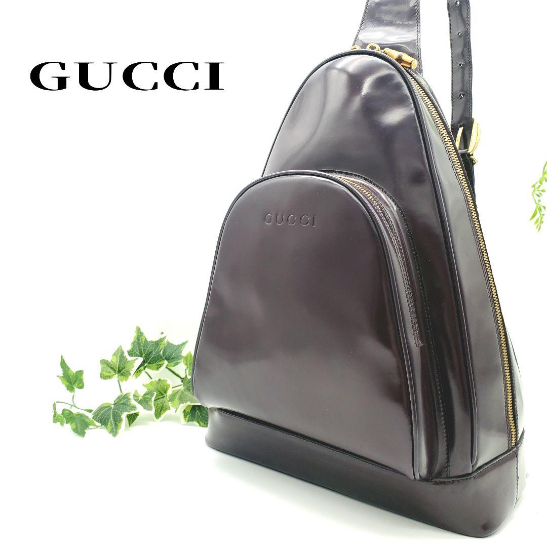 希少色✨GUCCI グッチ ショルダーバッグ ボディバッグ パープル系 バンブー