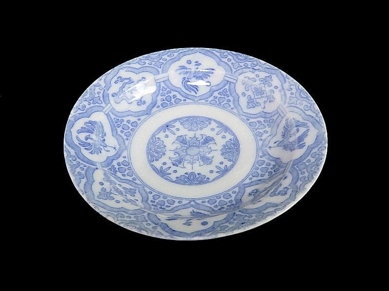 伊万里　印判　花に鳳凰　来栖紋の図　手塩皿　５枚　D567A-BNw