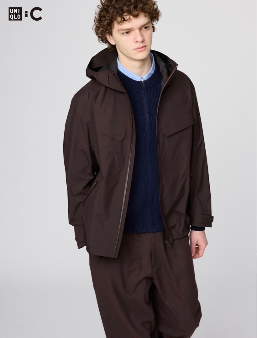 .*m様 ユニクロC ブロックテックパーカ XS ダークブラウン UNIQLO