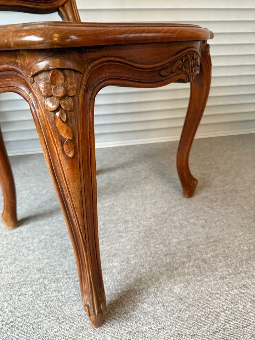 【2脚★刻印アリ】フランス アンティークチェア ダイニングチェア