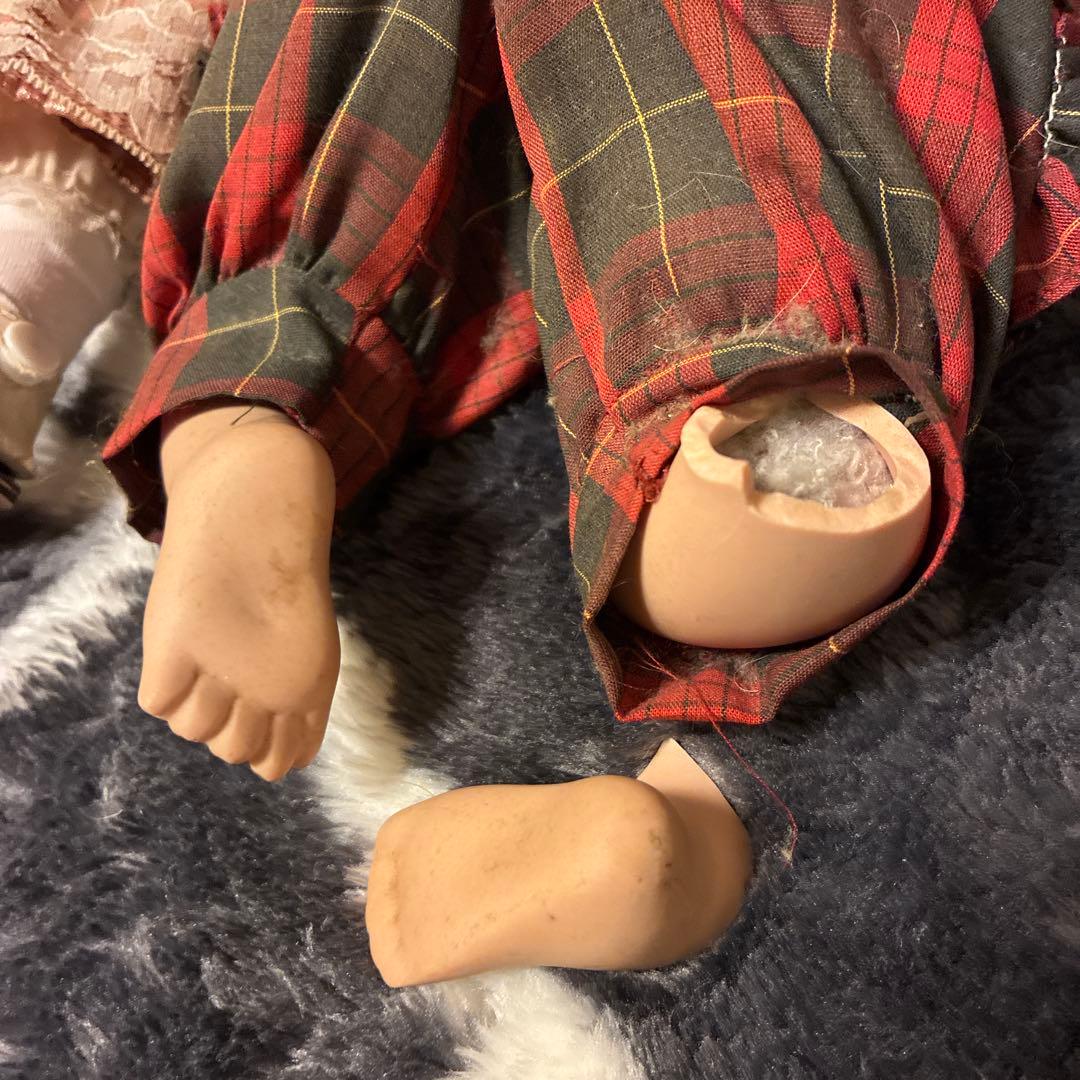 訳あり☆ビスク ドール アンティーク フレンチ 人形♡全ドレス付き ♡50.35