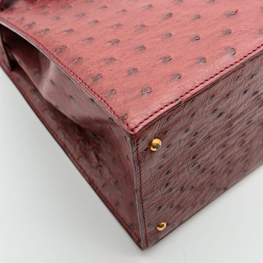 MORABITO モラビト スカラ28 オーストリッチ 赤色 レッド 付属品完備