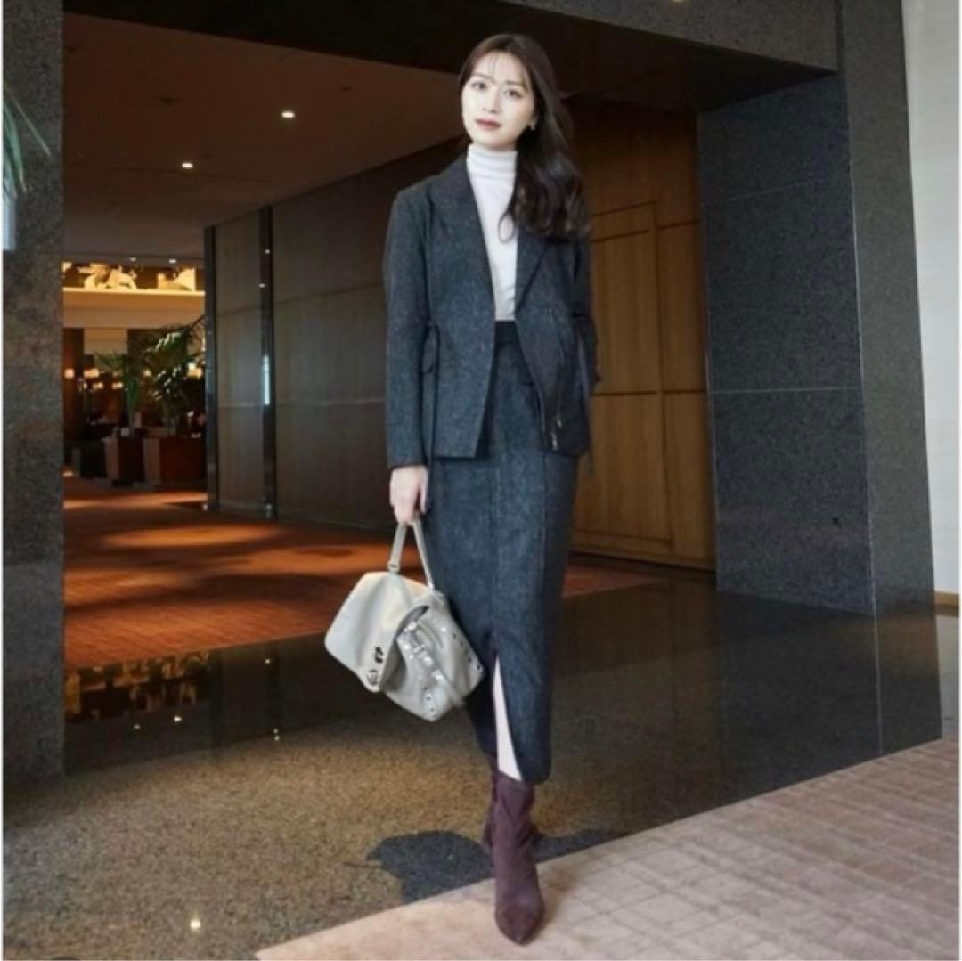スカート Zip up Pencil Tweed Skirt