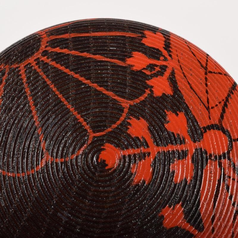 茶道具　玄一作　欅千筋　菊文　寿輪棗　平棗　共箱　V　7104