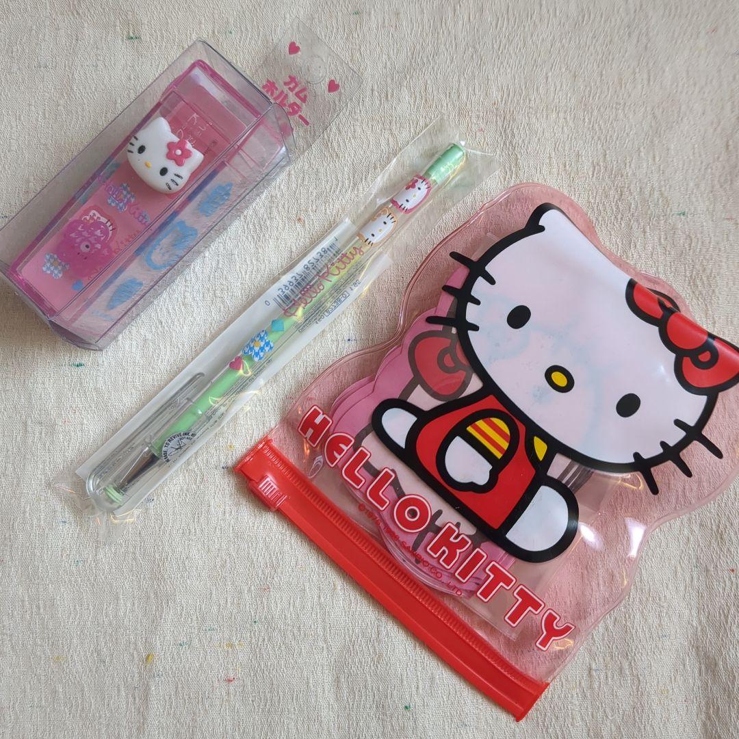 キティちゃんグッズセット　ガムホルダー＆メモ　ペン　ミニレター　レア　1998年