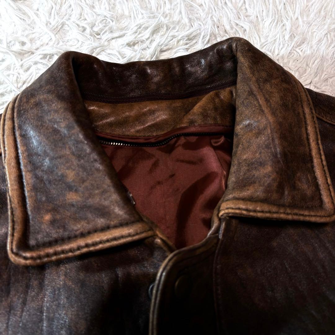 やは✨00s A2 leather jacket brown y2k