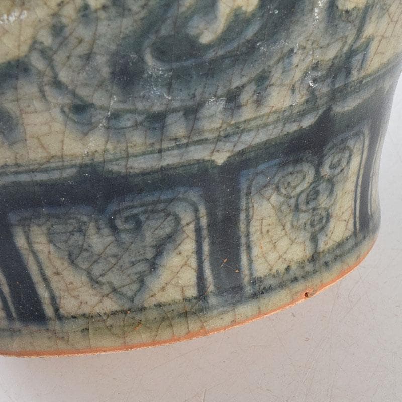 中国　安南染付　雲龍文　壷　C　9161