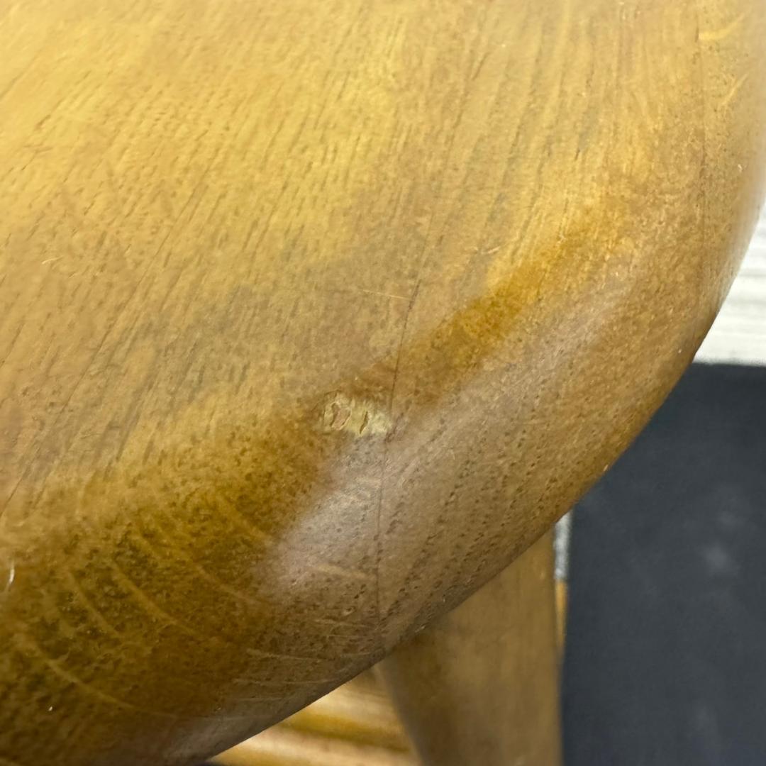 ☆カリモク家具　木製スツール　廃盤モデル　丸イス　刈谷木工　1997年製