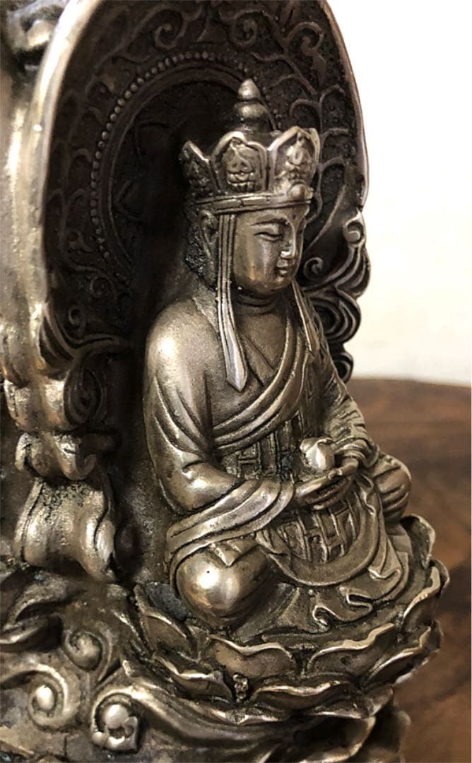 中国美術 乾隆年製 時代 白銅 三尊仏 仏像 如来 菩薩 明王