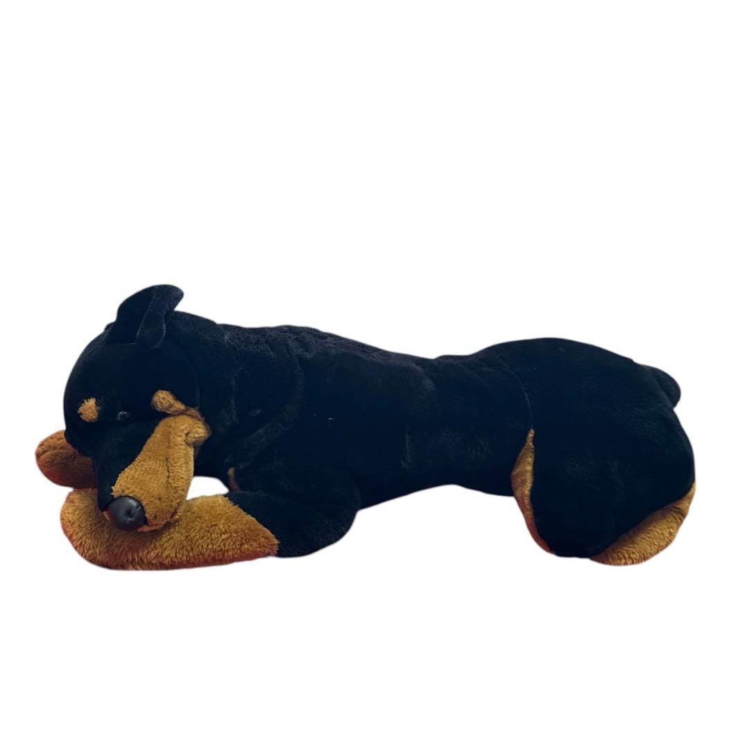 ⭐︎希少　大きな番犬　ぬいぐるみ　ドーベルマン？ロットワイラー？　寝そべり