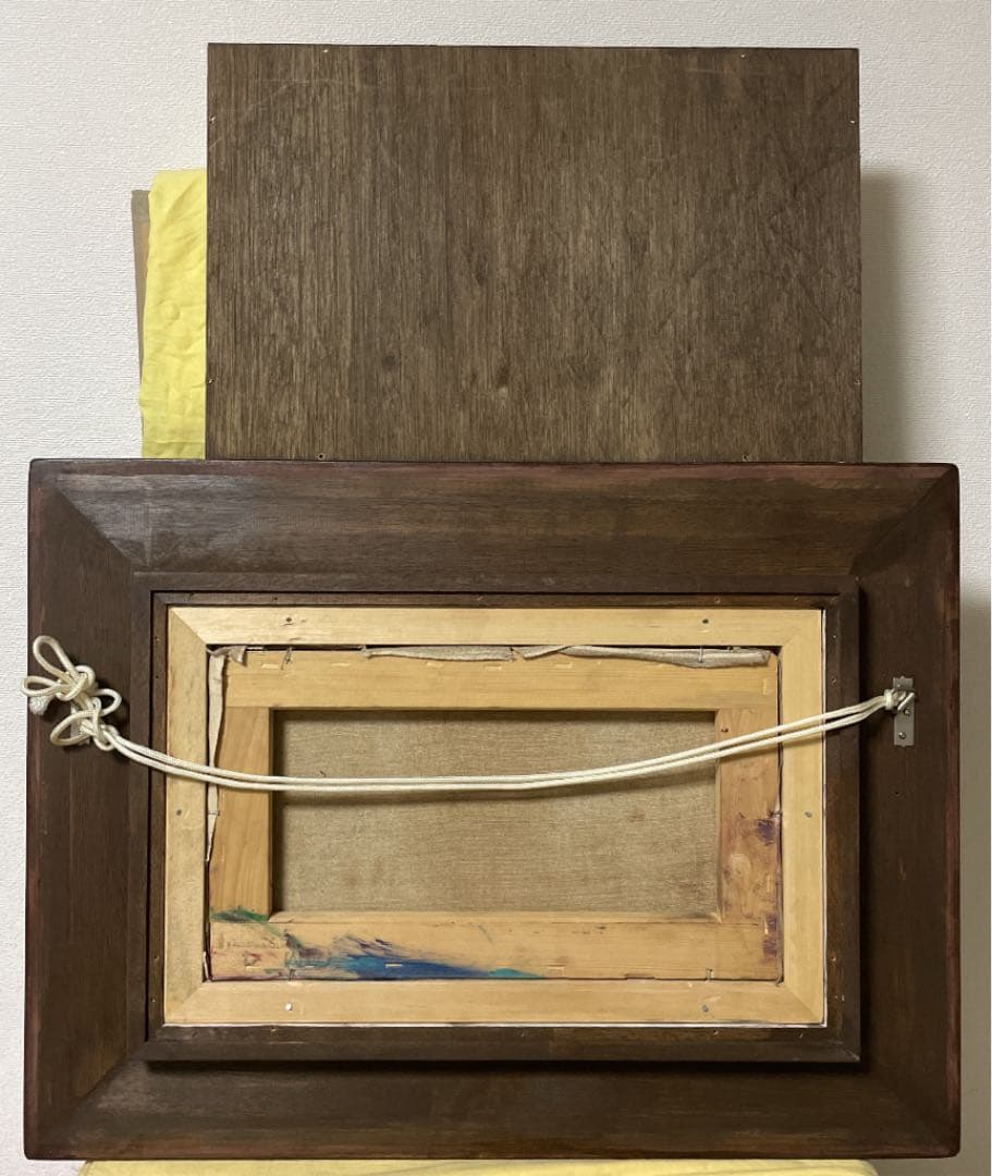 作家不詳『雲かかる 英彦山』M4 高級額装 真筆保証 タトウ箱 1点