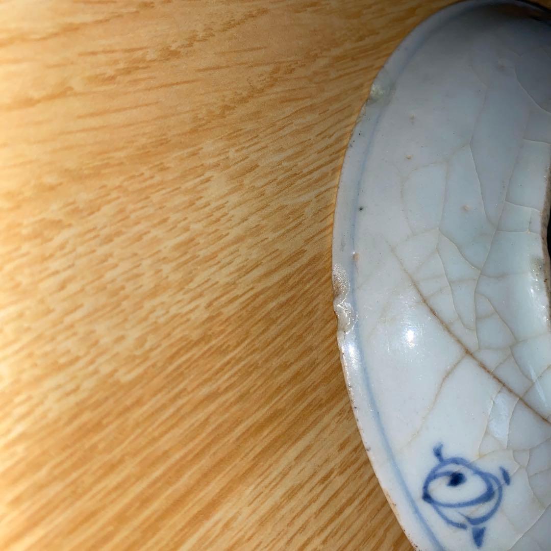 初期伊万里　染付芙蓉草鳥文皿　1620年頃