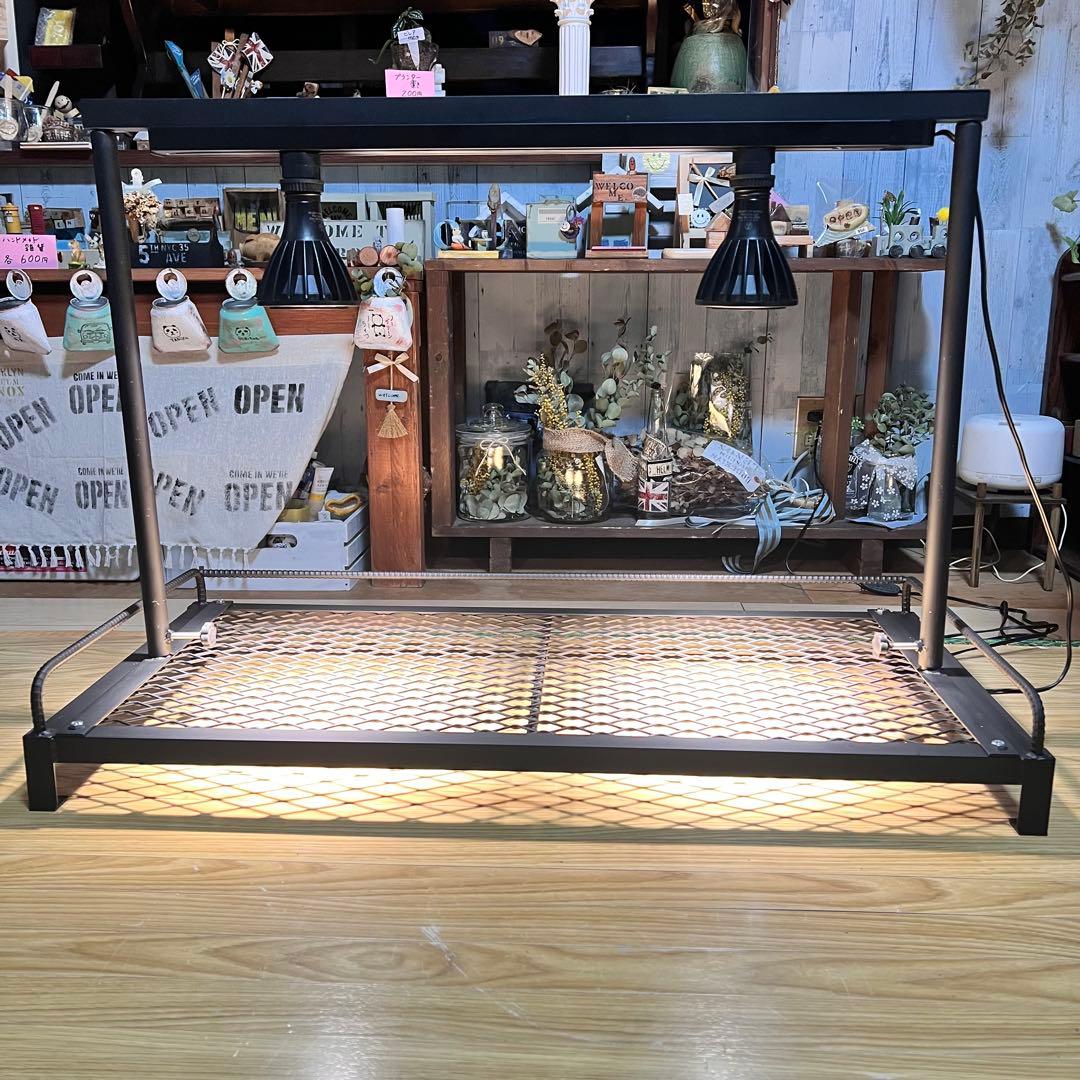 植物棚、高さ調整可能ダクトレール付！アイアンラック　アガベ　アイアンシェルフ