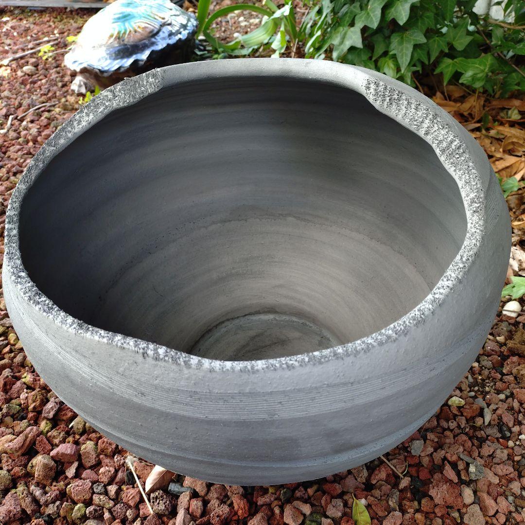 三河焼　陶器　丸壺型めだか鉢　睡蓮鉢　40cm