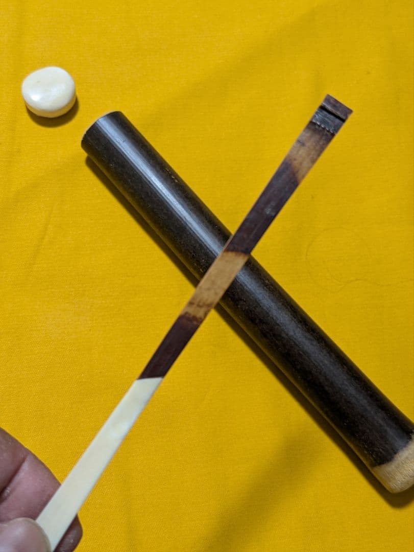 【閉店売り尽し】天然煤竹挟み継茶杓 定寸利休