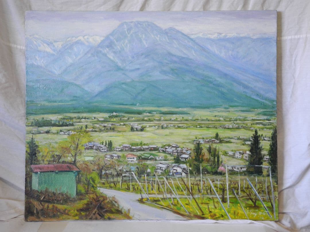 油絵有明山風景