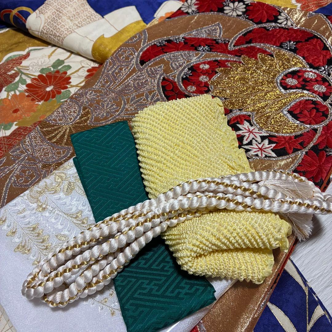 ＊きい様＊ 【振袖フルセット】アンティーク 扇花柄 金駒刺繍 7点セット