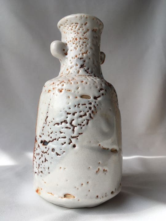 志野焼　美濃　仙山窯　安藤日出武　花瓶　花入　共箱　未使用品