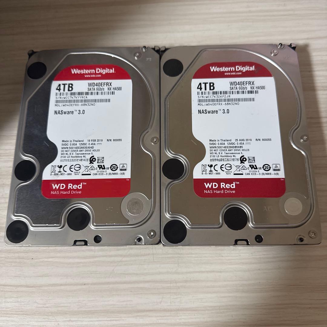 二枚セット　WD Red 4TB HDD WD40EFRX