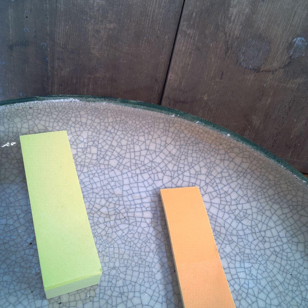 骨董５ 緑色の花模様漆器茶器 木箱付き