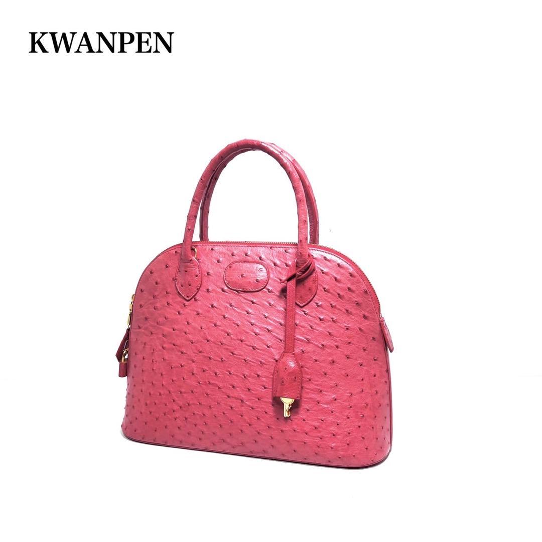 【美品】KWANPEN クワンペン/オーストリッチ/ゴールド金具/ハンドバッグ