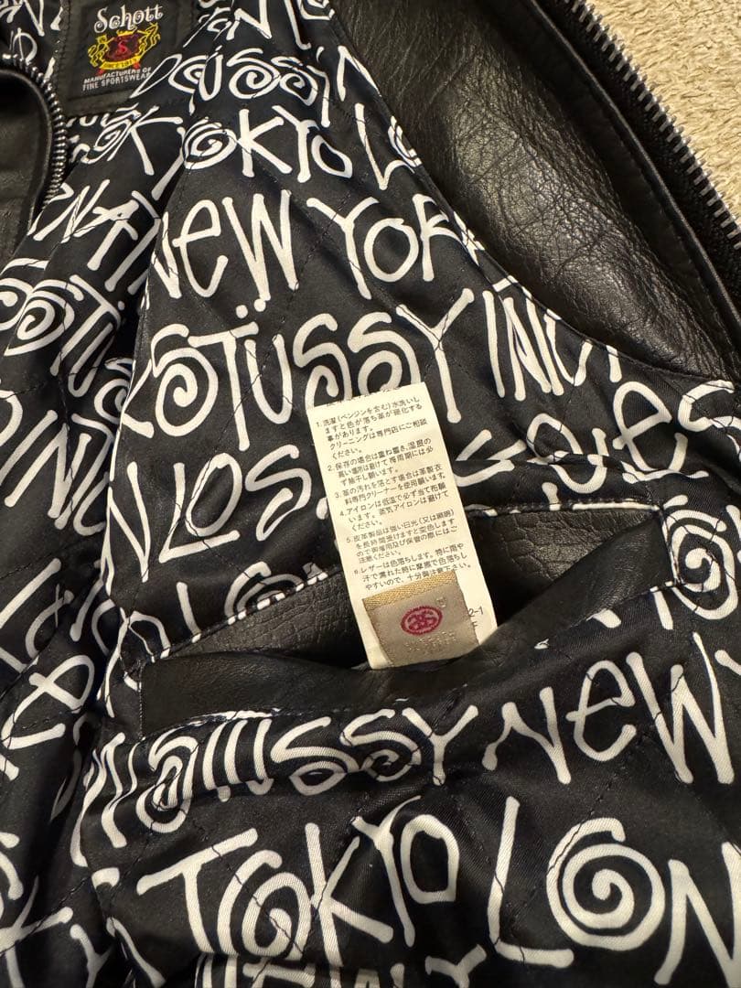 schott✖️stussy シングルライダースジャケット M 中古品