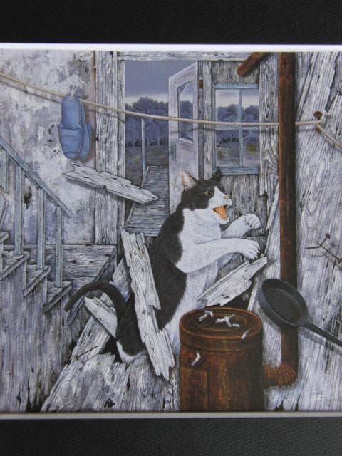 宮本孝之、【脱走する刻】、希少な額装用画集画、新品高級額 額装付