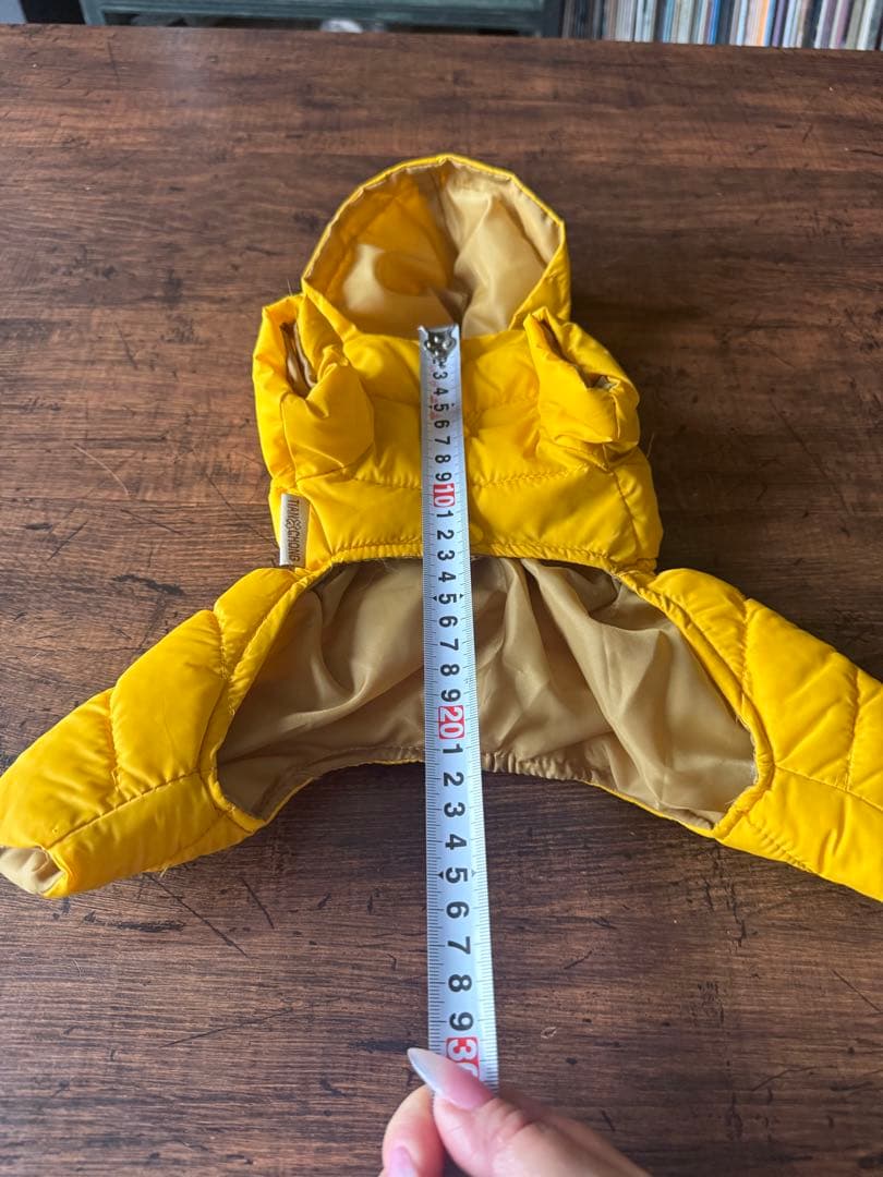 注目【美品】MONCLER 犬服 フード付き黄色 小型犬用