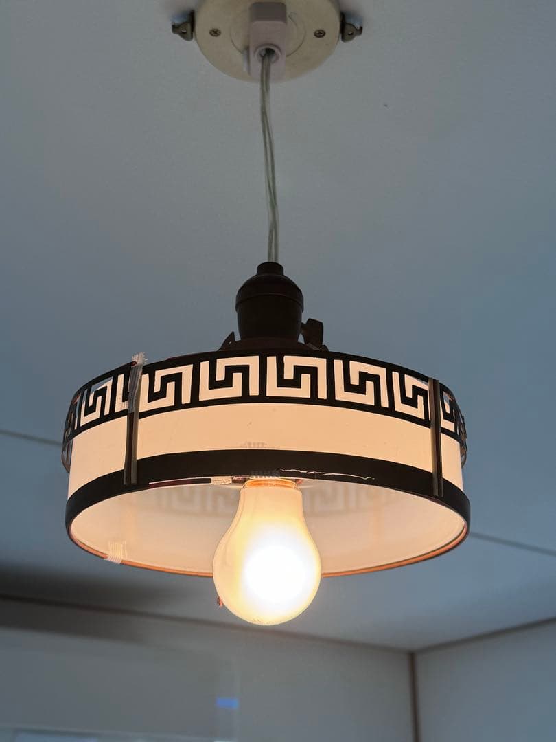 旧家 古民家アンティーク電傘 ソケット付き ミルクガラス ぼんぼり照明