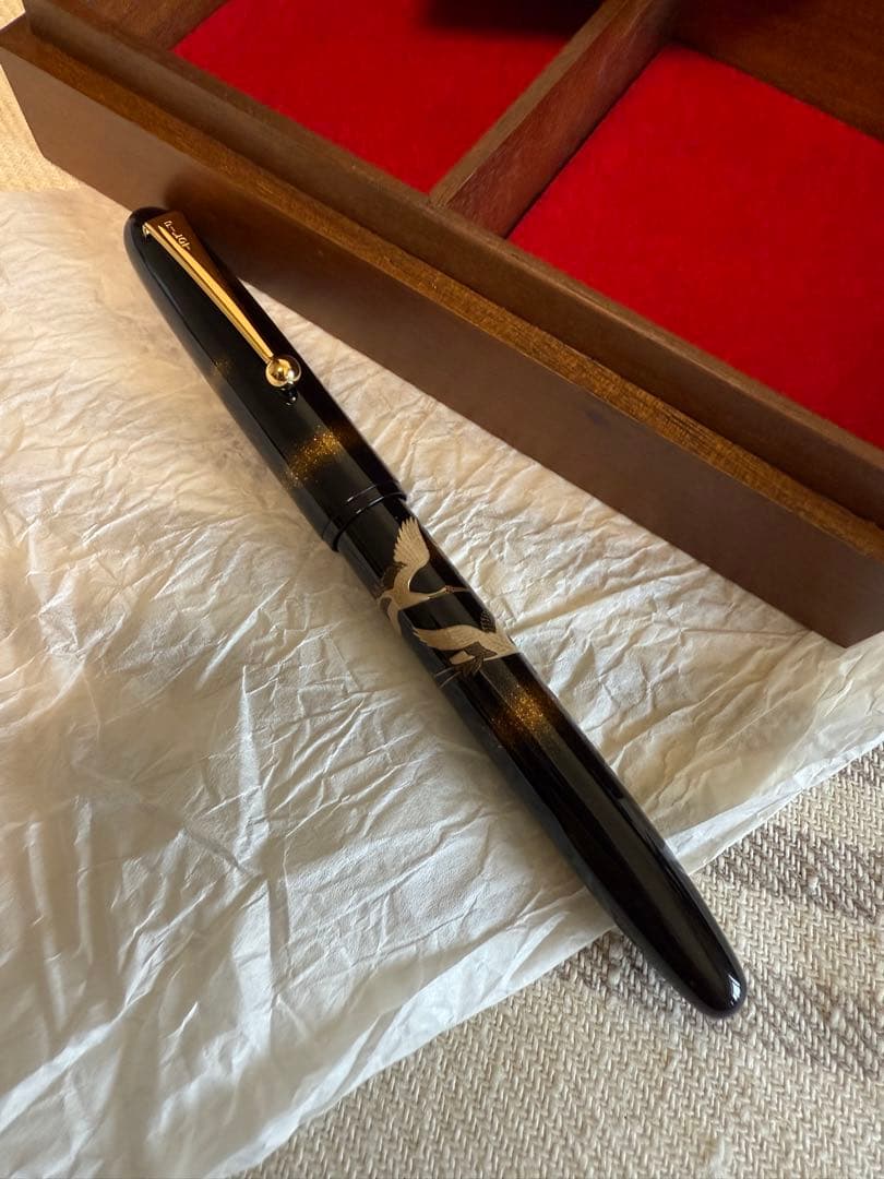 パイロット万年筆蒔絵、鶴、国光会箱