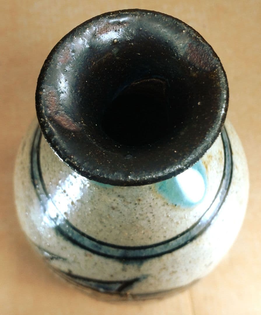 【本物保証】金城次郎 魚紋トクリ(徳利）共箱 栞 人間国宝 壷屋焼 壺屋焼 無傷