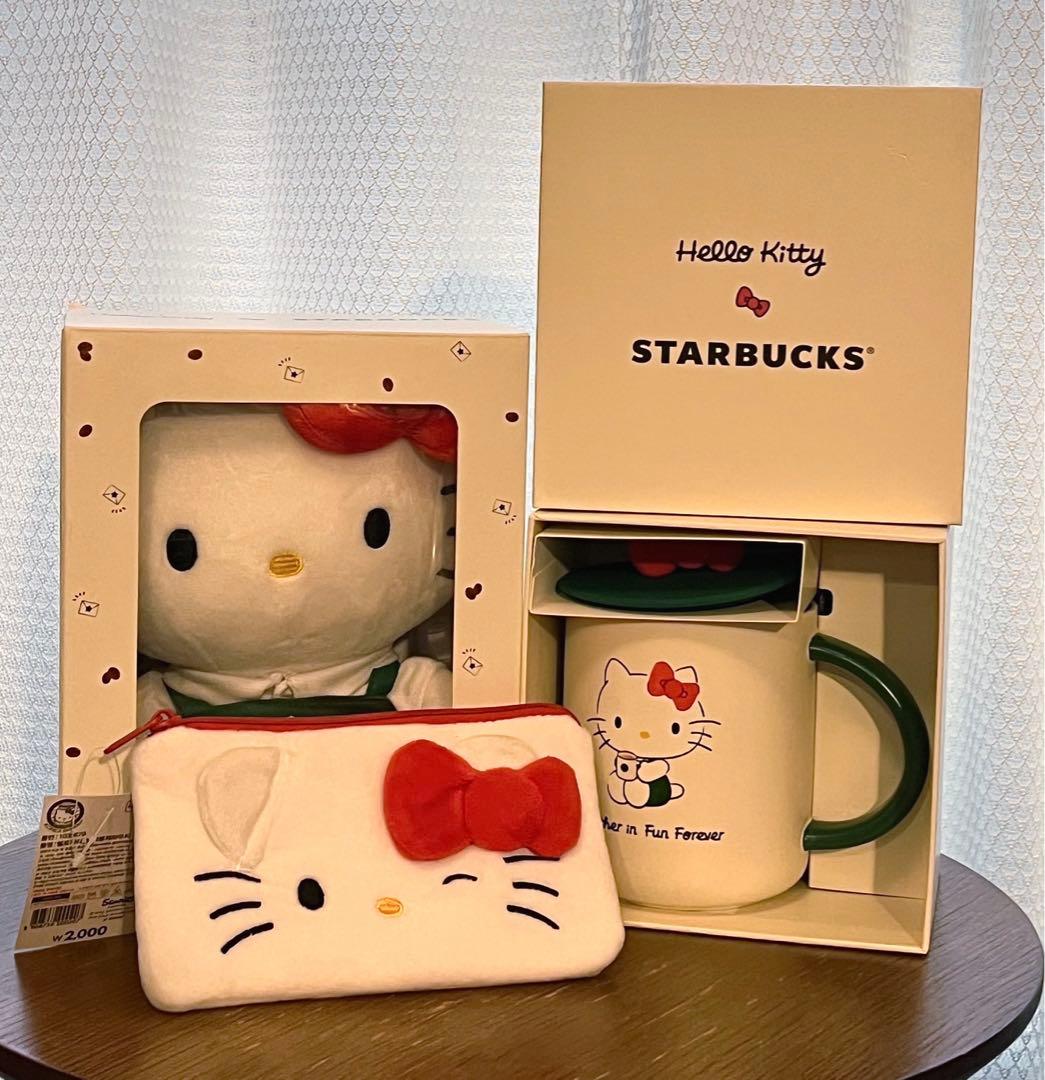 最終値下げ 韓国スタバ キティ 限定コラボ ぬいぐるみ マグカップ SET