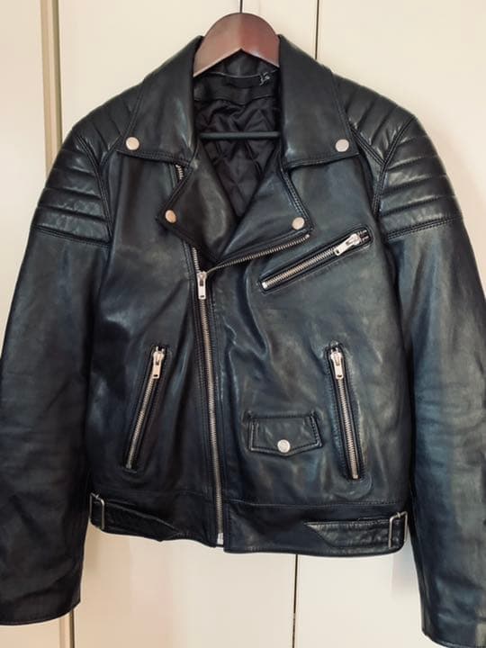 美品◆BLK DNM ブラックデニム　レザー　ライダースジャケット