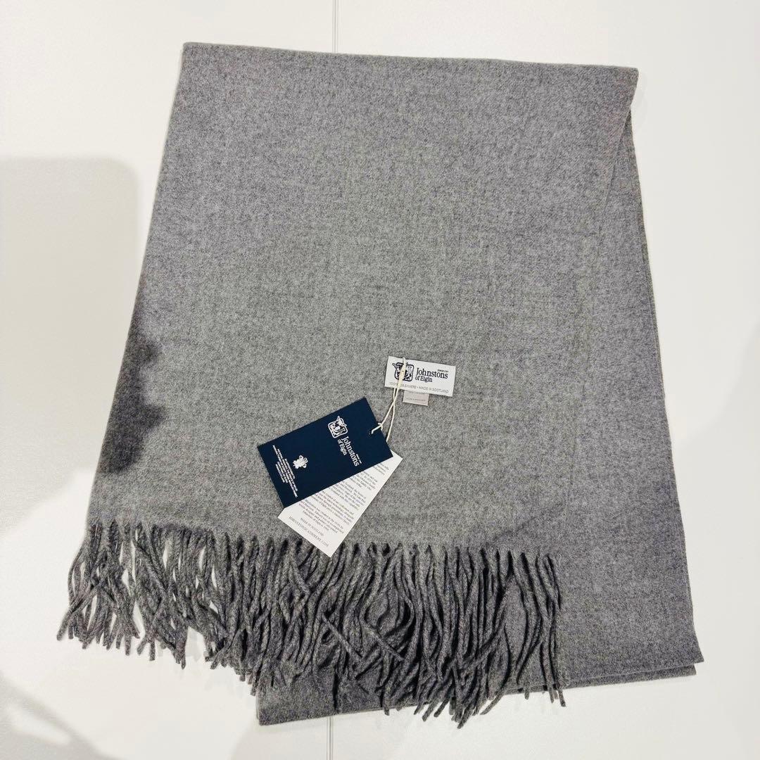 ル*ン様 ジョンストンズ カシミア 大判ストール マフラーグレー　　色: グレー