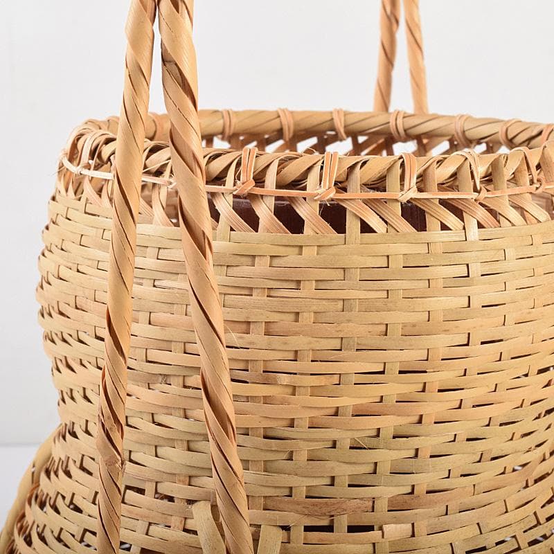 茶道具　平安　竹美斎造　即中斎好　方円篭　花入　共箱　M　R7760B