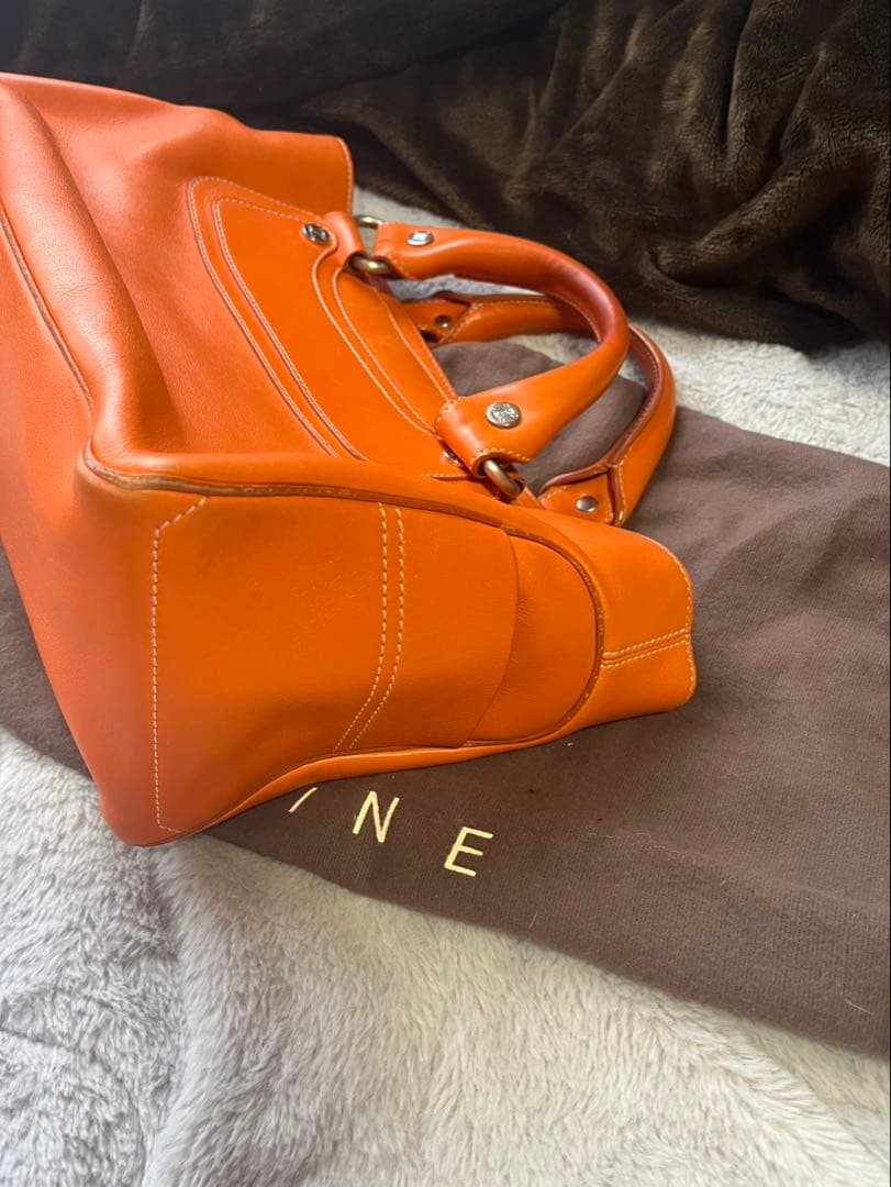 CELINE セリーヌ ブギーバック ハンドバッグ オレンジ 本革