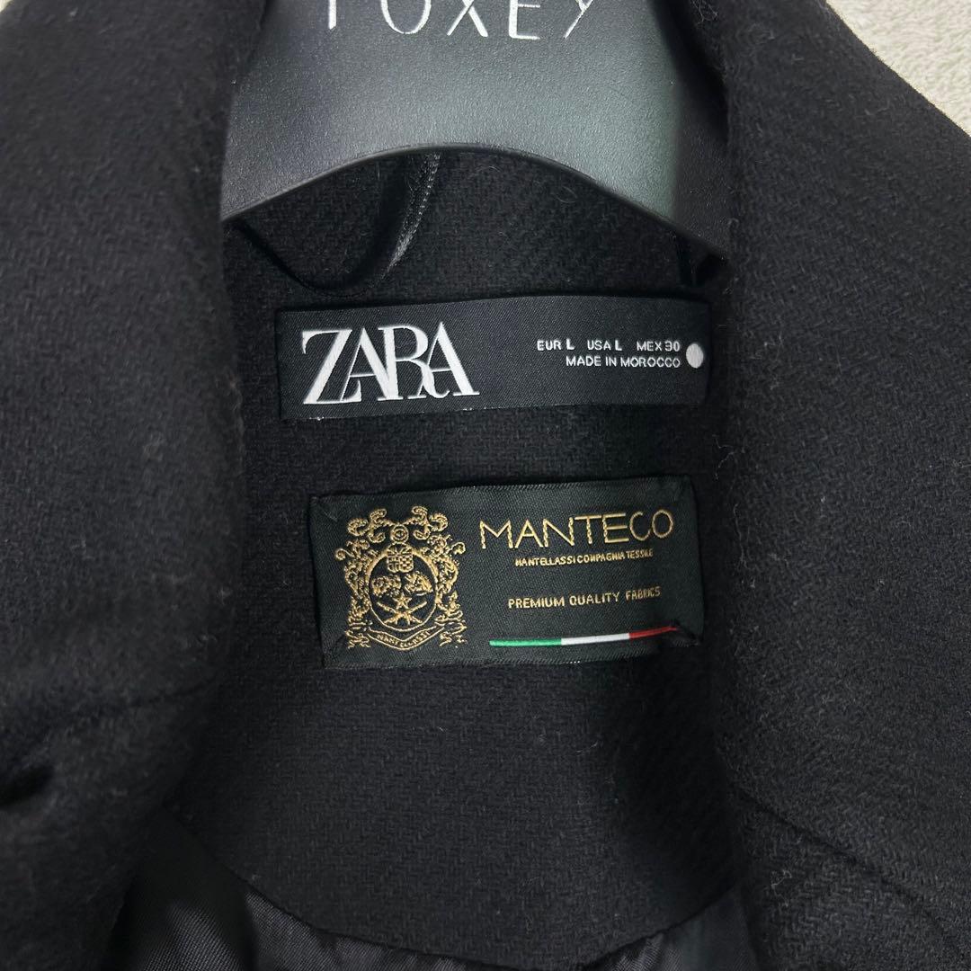 人気モデル♡ZARA MANTECO ダブルチェスターコート ブラック 大きい