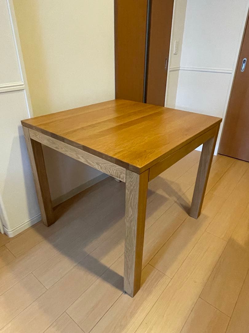MUJI 無垢材 ダイニングテーブル 正方形　引き出し付き