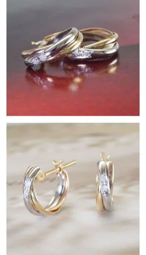 天然ダイヤモンド ピアス フープ プラチナ900 K18ピンクゴールド