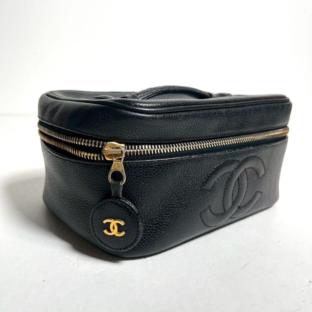 【美品✨】シャネル バニティバッグ ハンドバッグ キャビアスキン ブラック