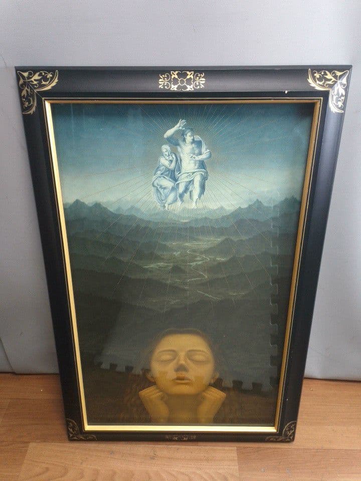 相馬武夫絵画　期待　1983年7月　ミケランジェロによる　外寸約83×55cm