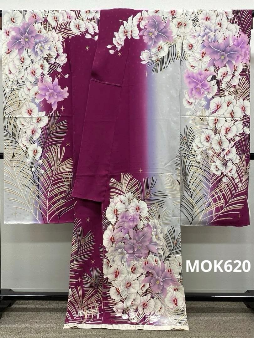 振袖 Luxjewel 仮絵羽 刺繍 金彩 銀彩 正絹 未仕立て品 八掛付き