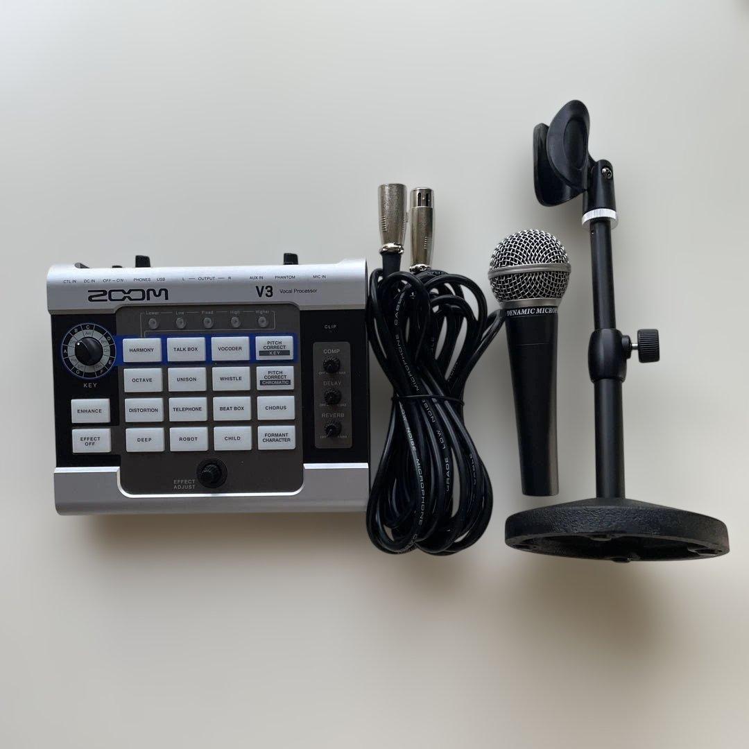 ZOOM V3 マイク+スタンド セット　ボーカルエフェクター
